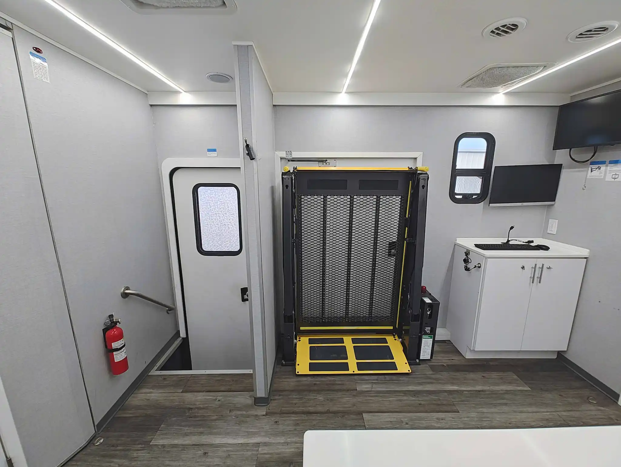 Interior of a 2014 3 Room Mobile Clinic With Audiology Booth for sale