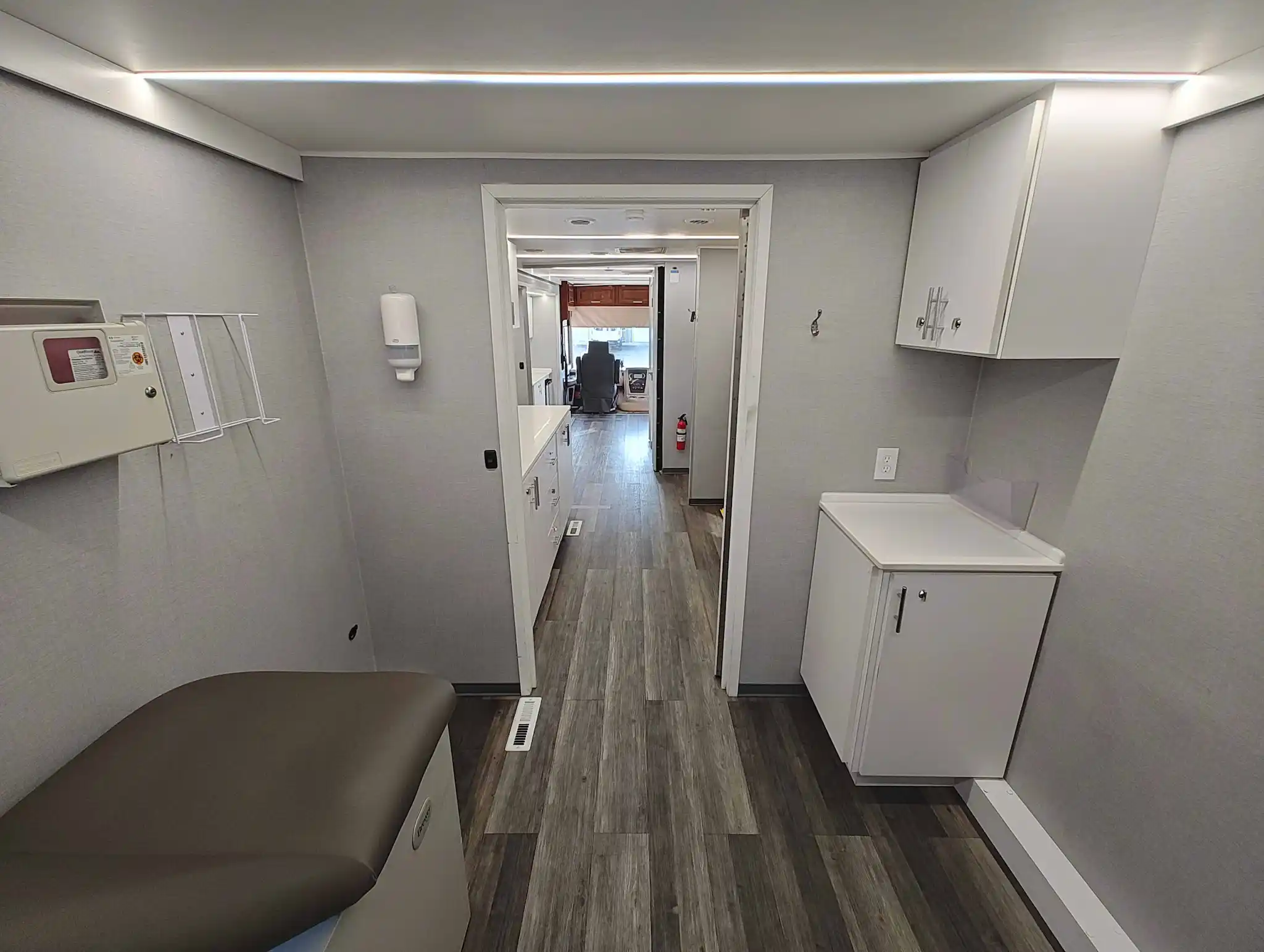 Interior of a 2014 3 Room Mobile Clinic With Audiology Booth for sale
