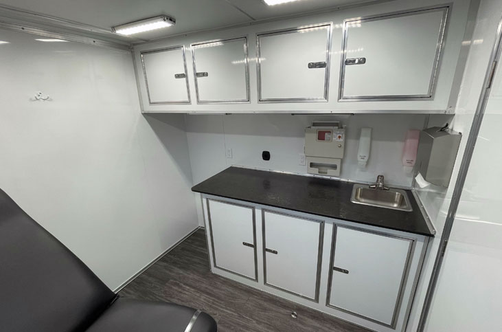 Mobile women's health clinic interior