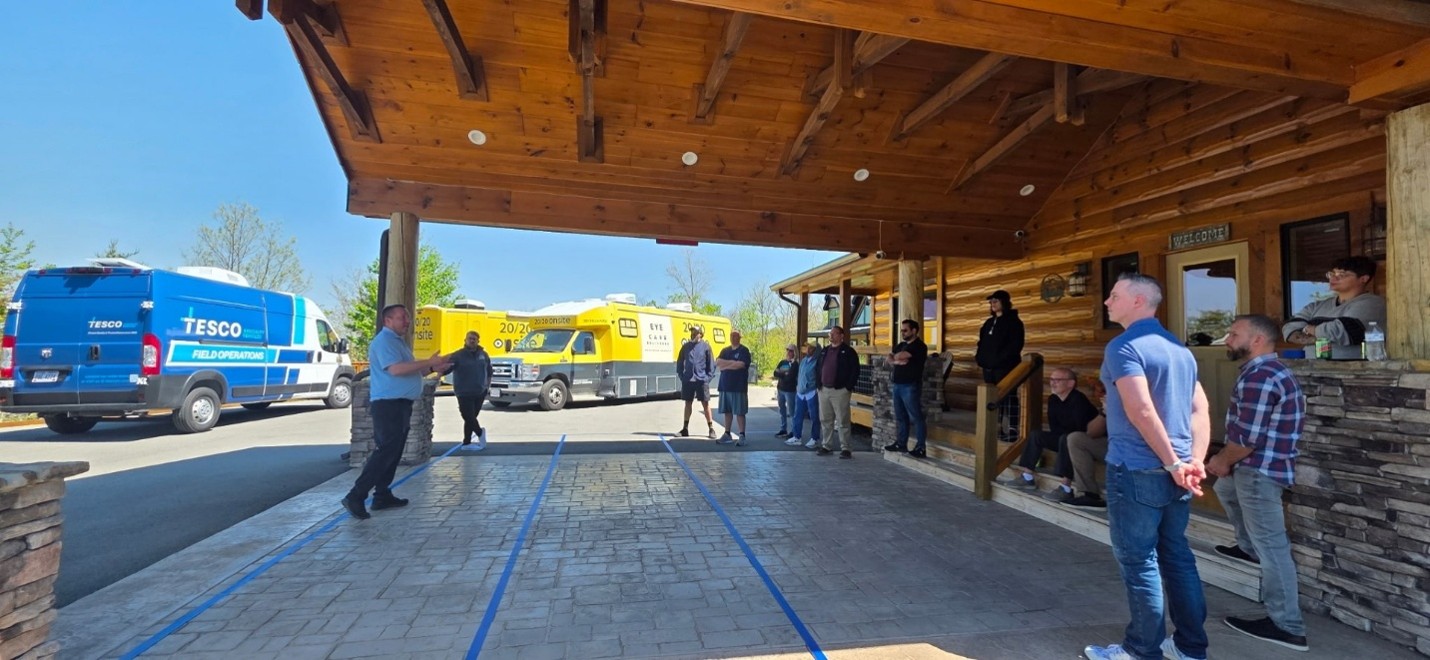 tesco-field-operations-2020-onsite-partnership TESCO Specialty Vehicles Field Operations van alongside a 20/20 Onsite mobile vision clinic at a partner training event