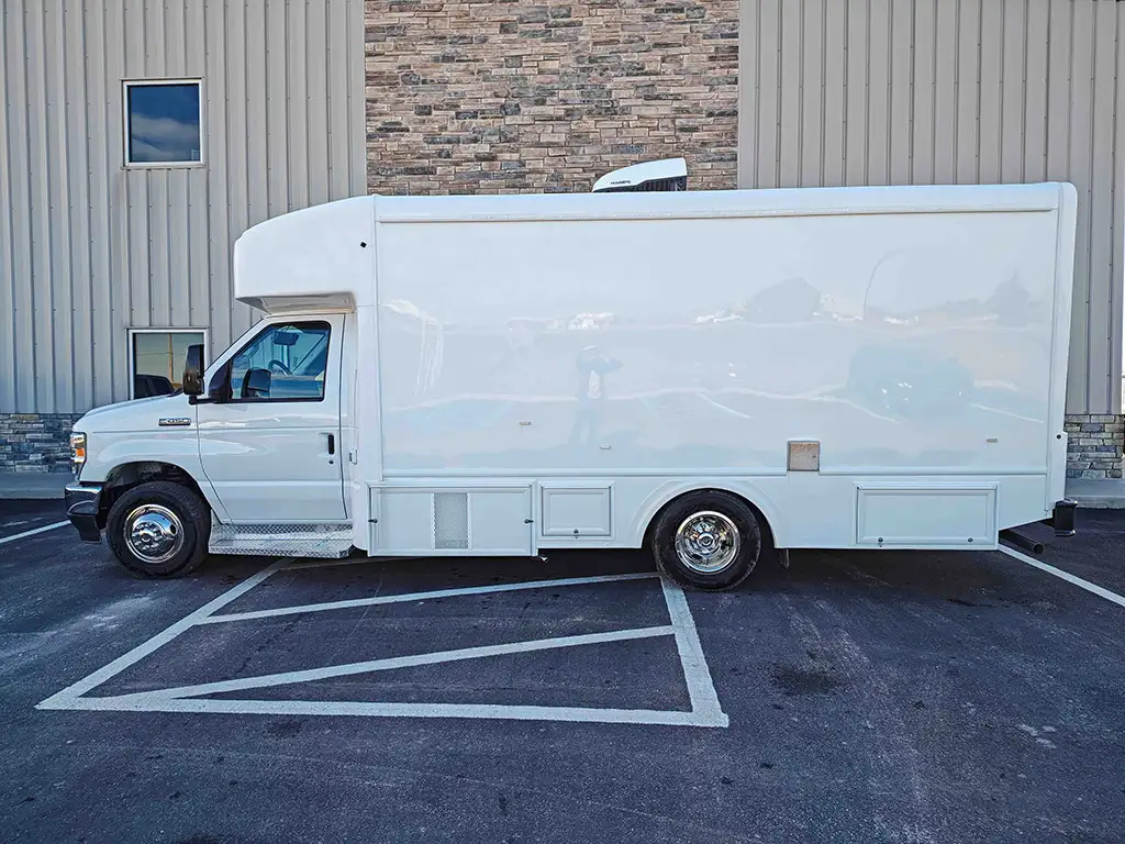 The outside of an Exam Room and Blood Draw Station Mobile Health Vehicle, Group C