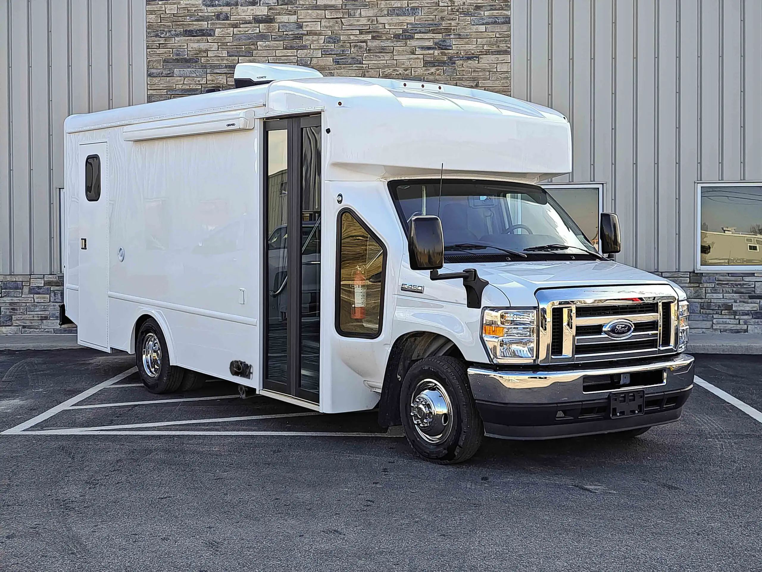 The outside of an Exam Room and Blood Draw Station Mobile Health Vehicle, Group C