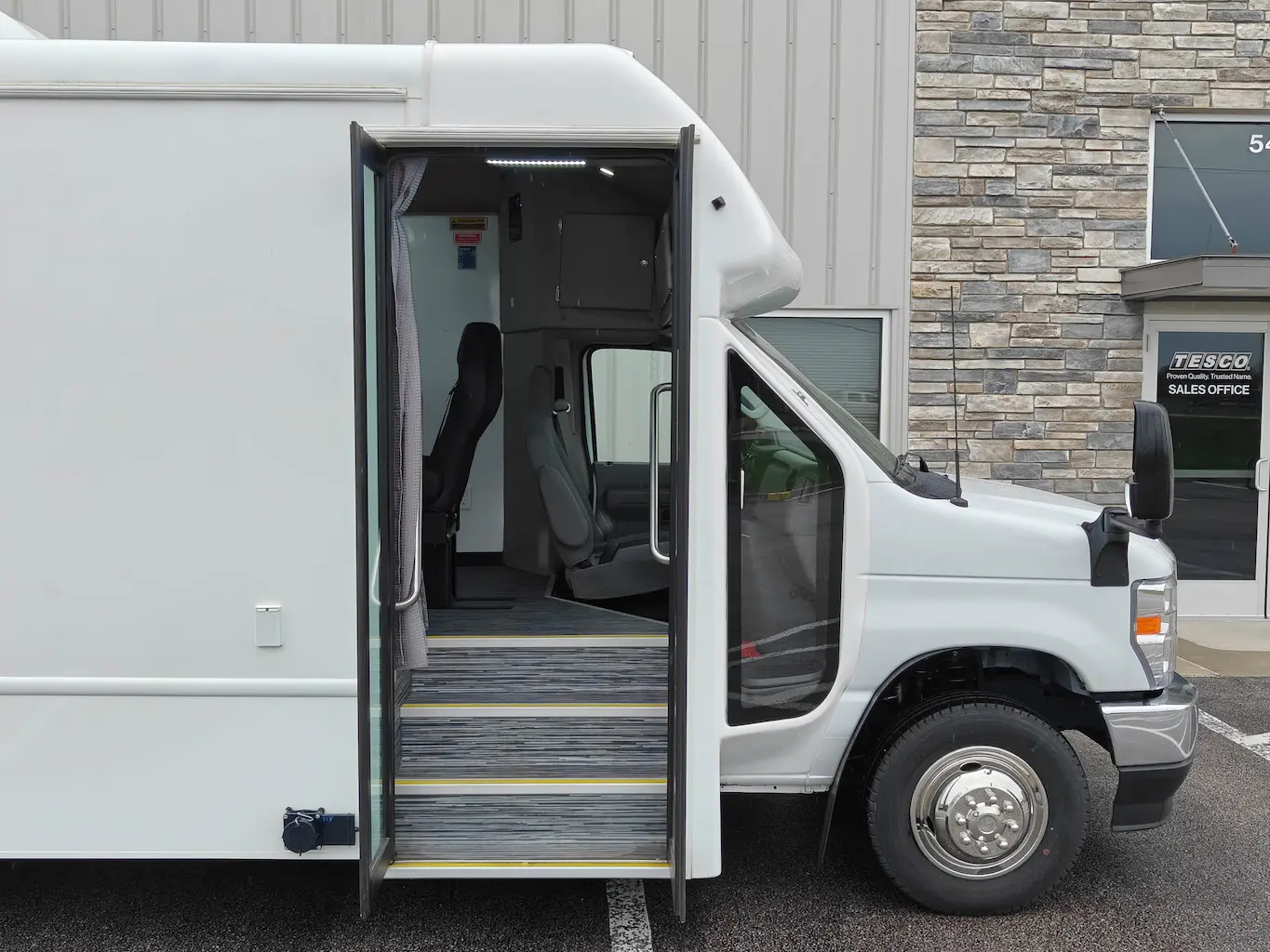 The outside of a 25ft Two Room Mobile Medical Clinic with Dual Entry, Group C