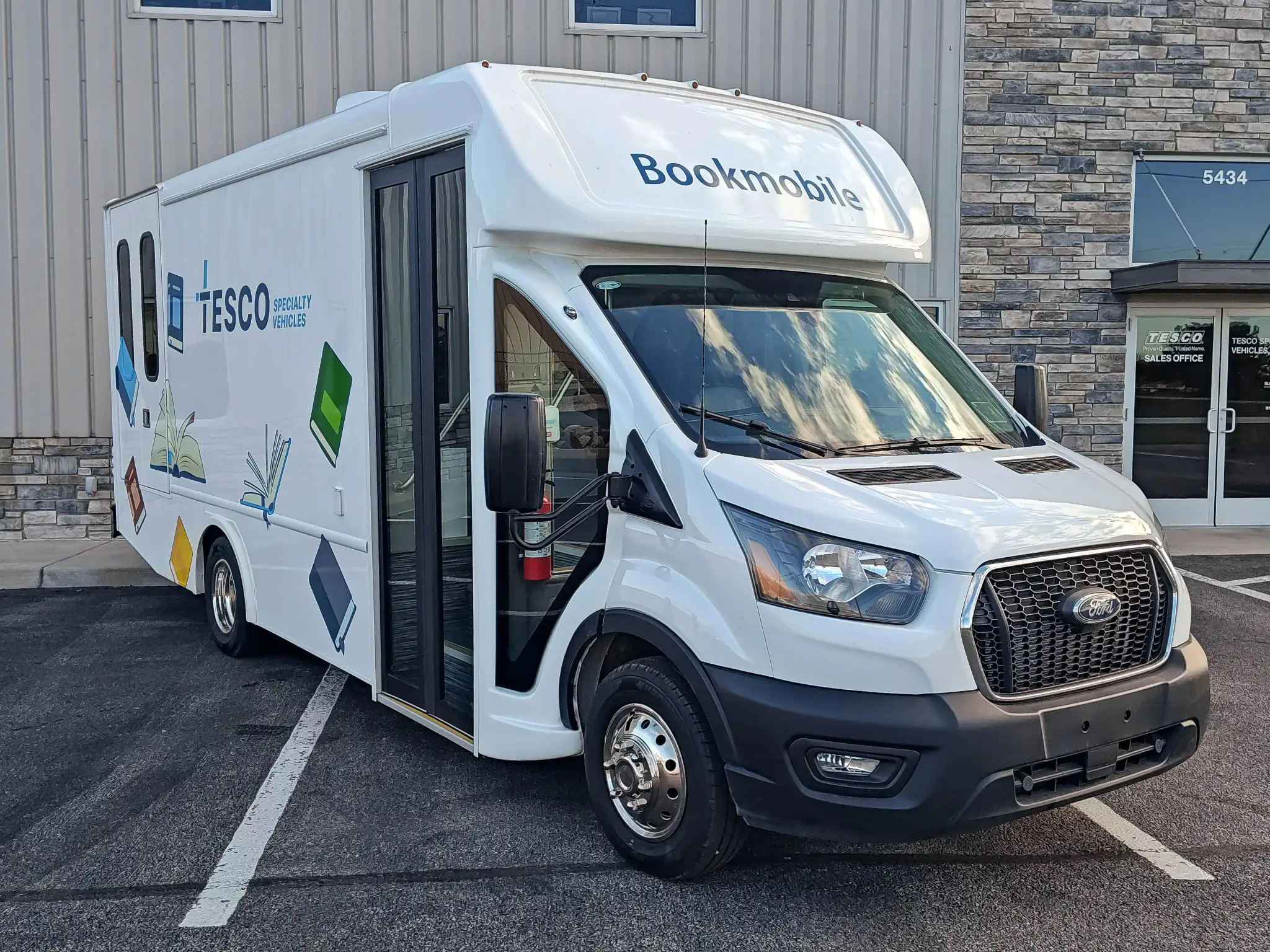 Exterior of a Ford Transit Bookmobile for sale