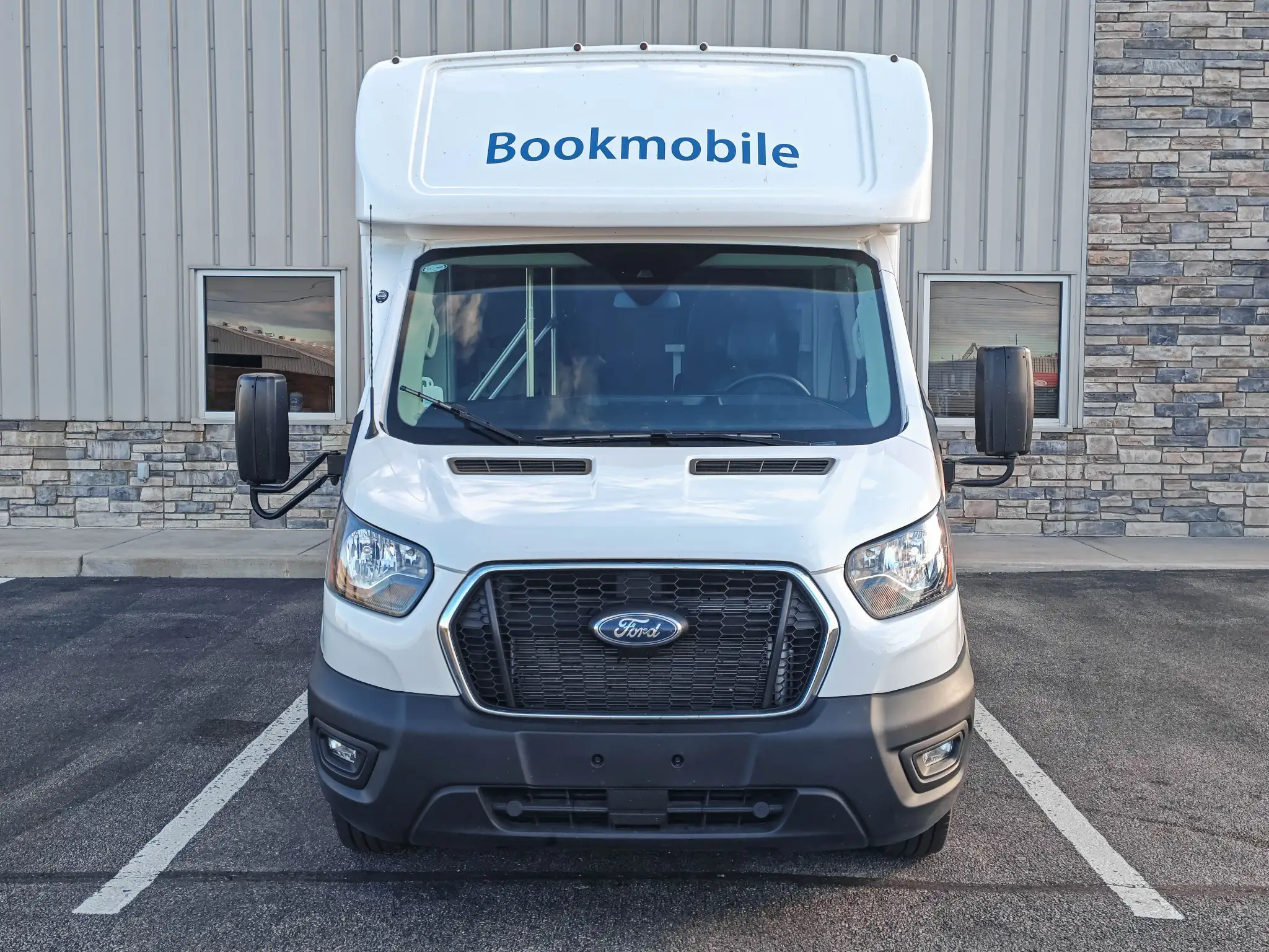 Exterior of a Ford Transit Bookmobile for sale