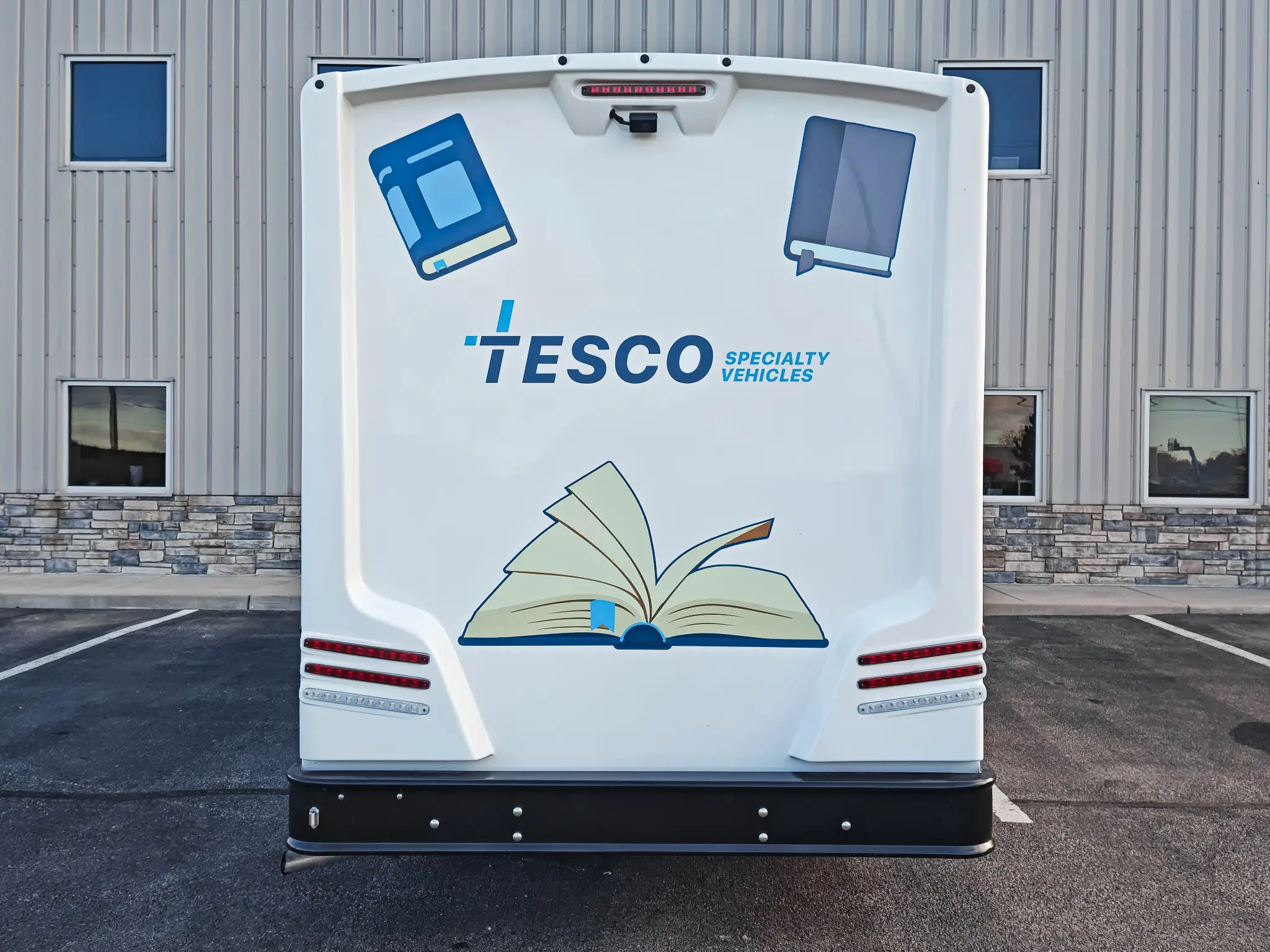 Exterior of a Ford Transit Bookmobile for sale