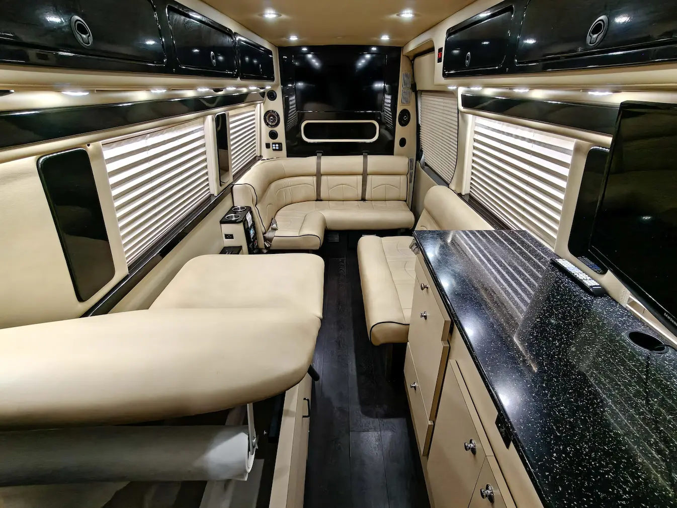 Interior of a 2015 Sprinter Mobile Clinic W/ Restroom for sale