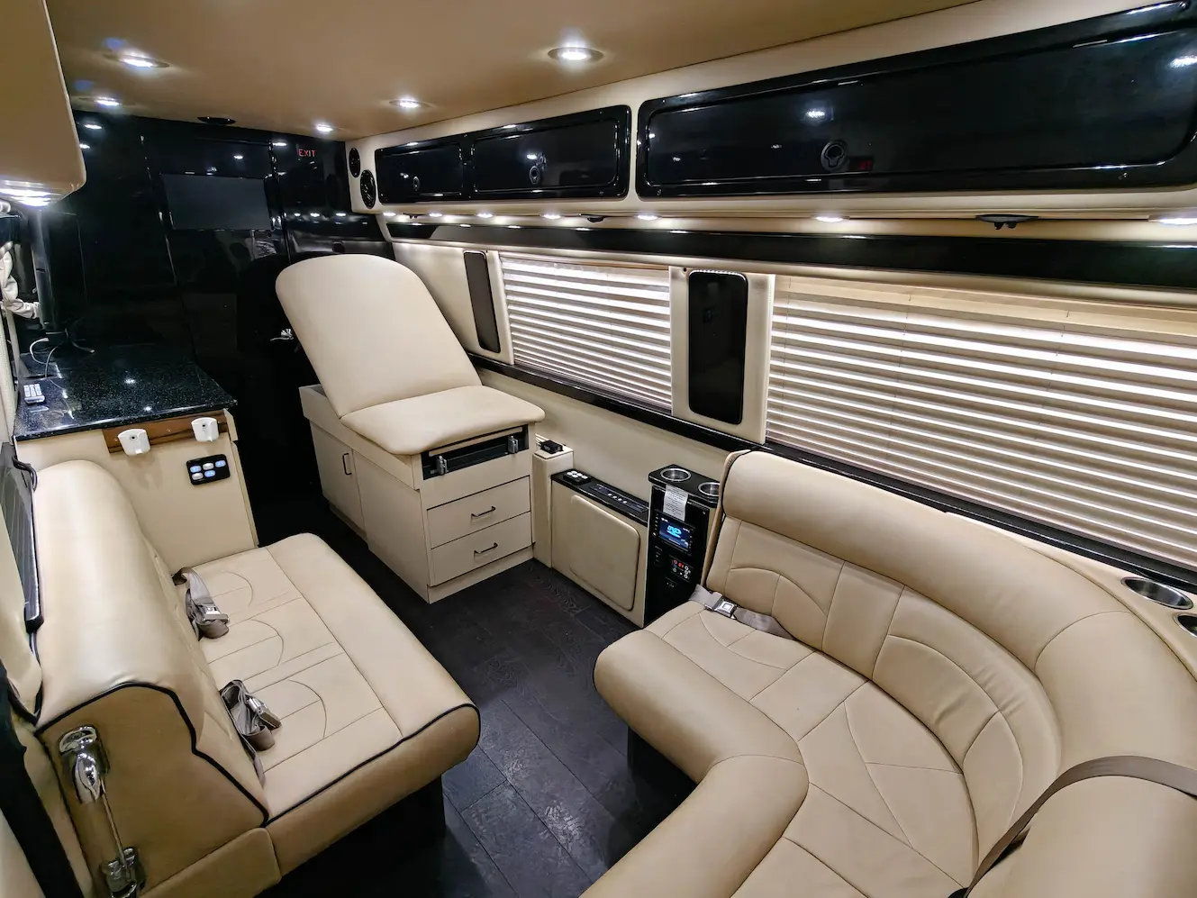 Interior of a 2015 Sprinter Mobile Clinic W/ Restroom for sale