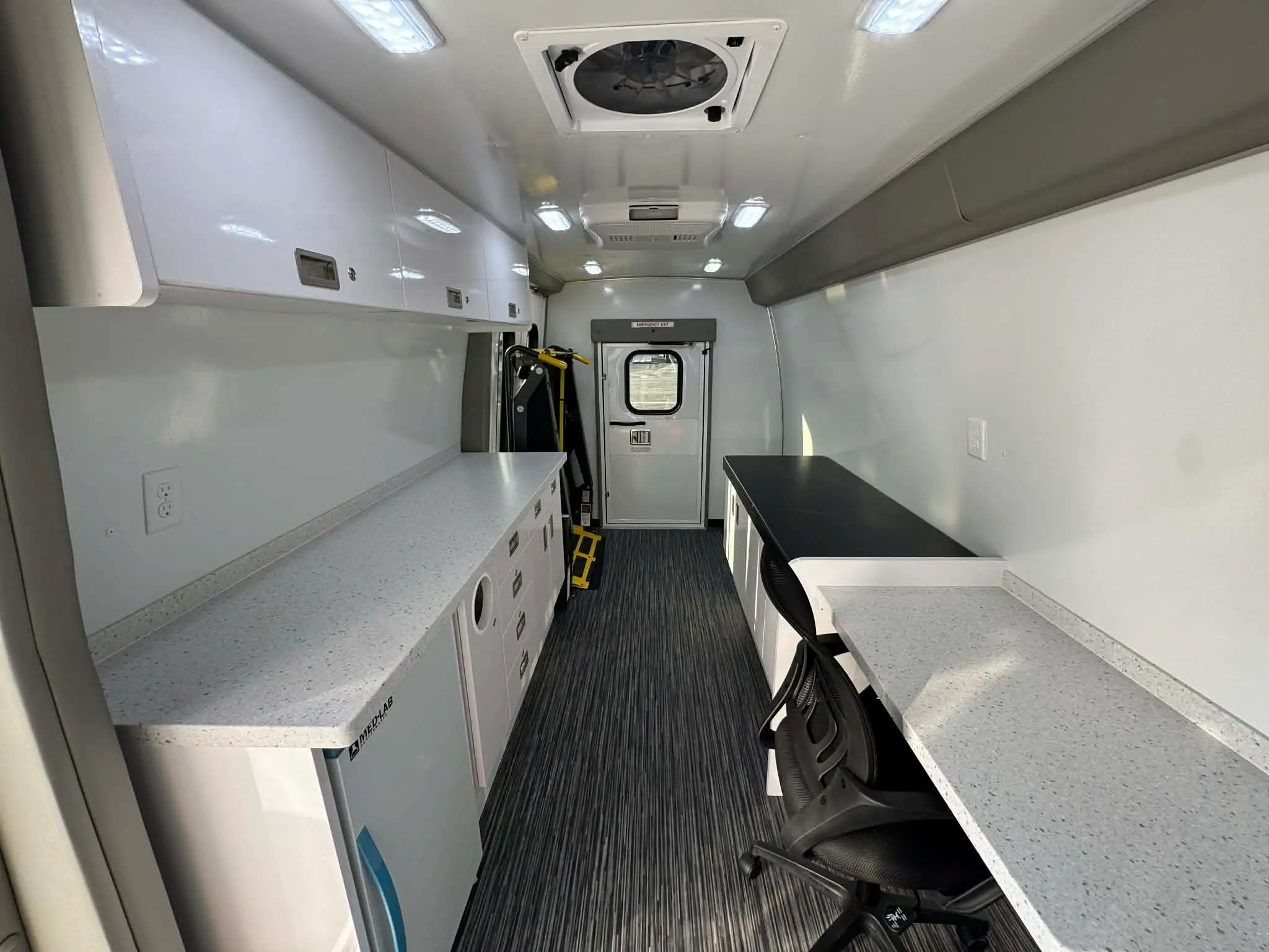 The inside of a One Room Mobile Medical Clinic ADA, Group B