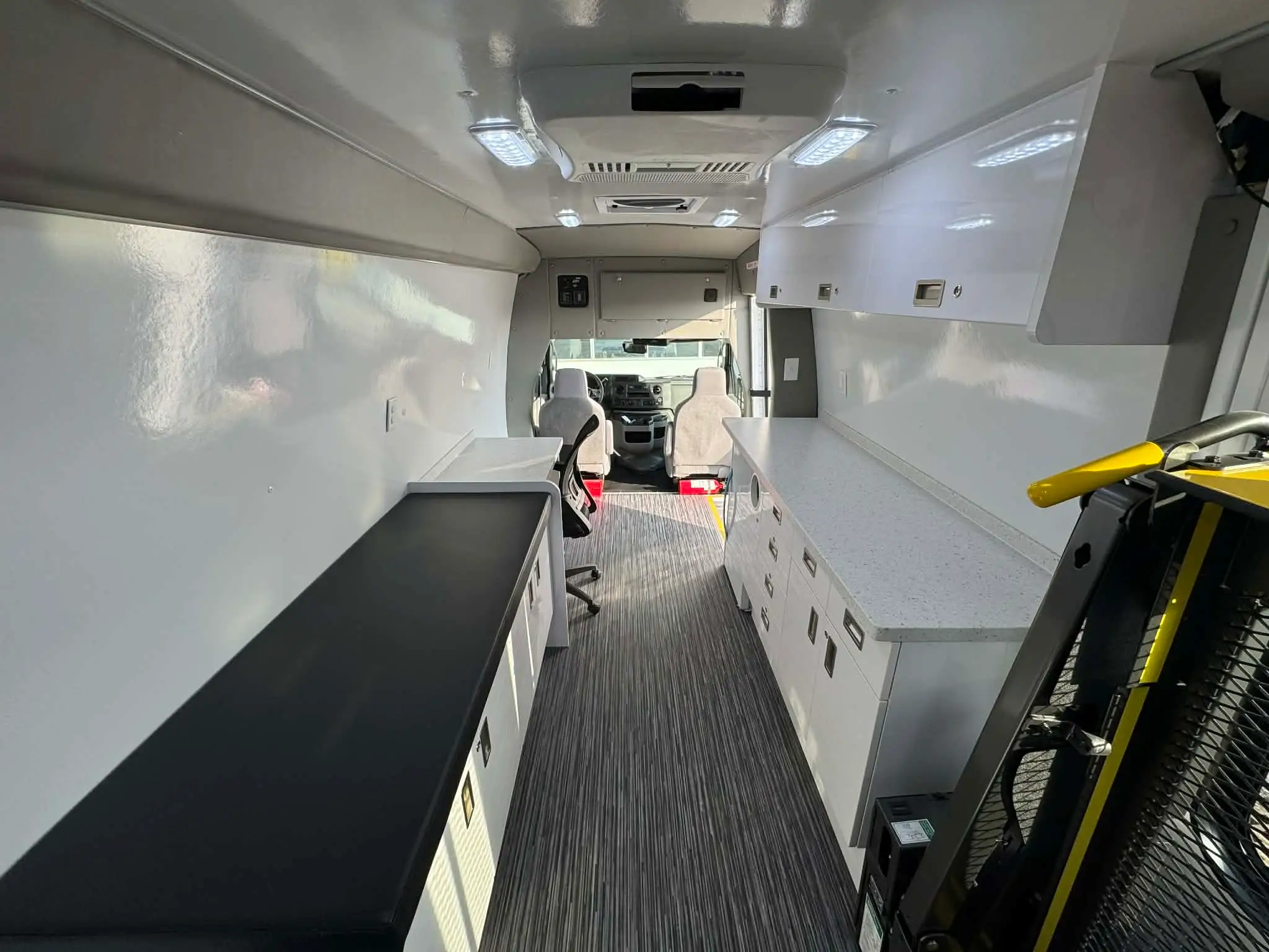 The inside of a One Room Mobile Medical Clinic ADA, Group B
