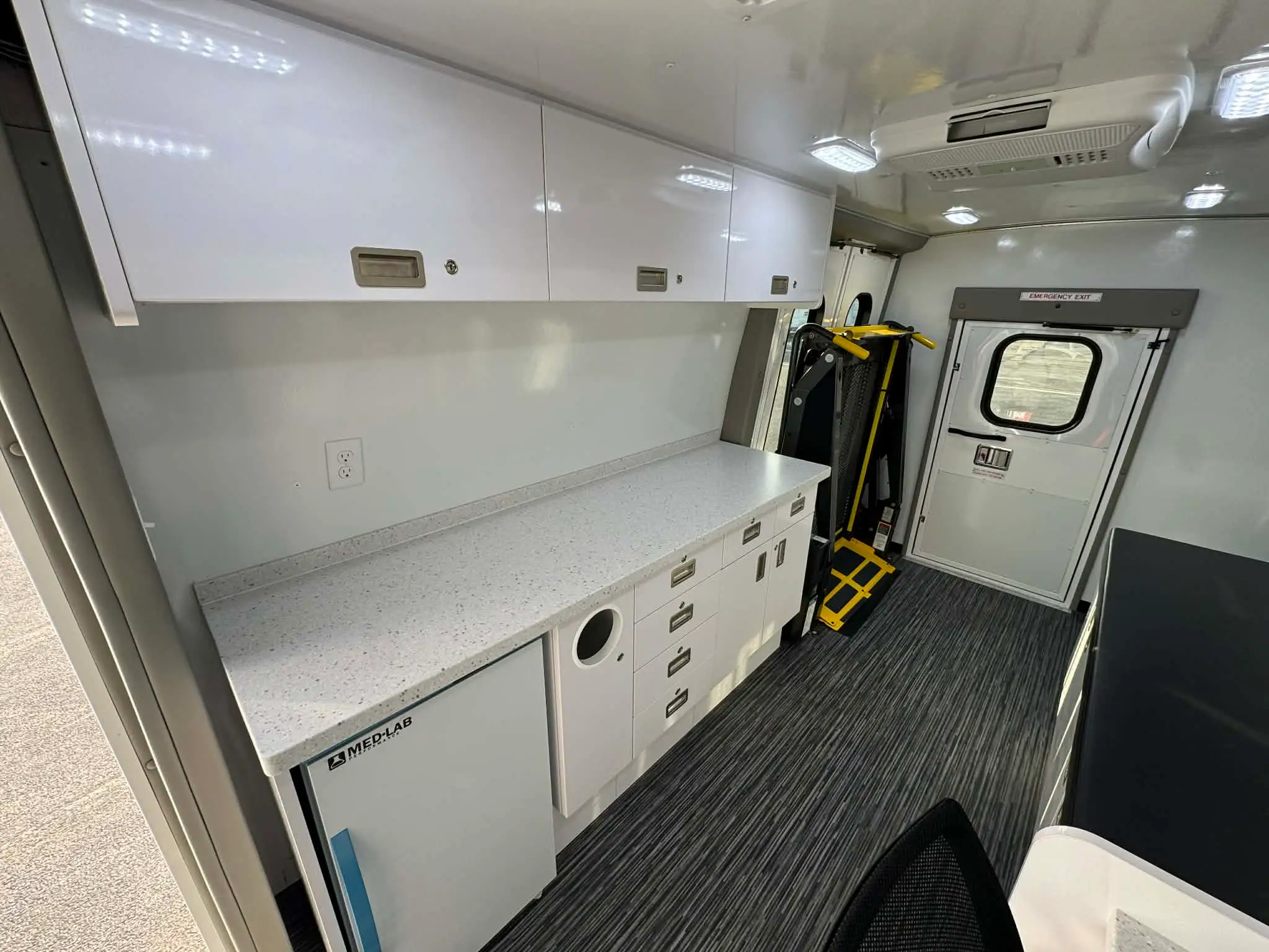 The inside of a One Room Mobile Medical Clinic ADA, Group B