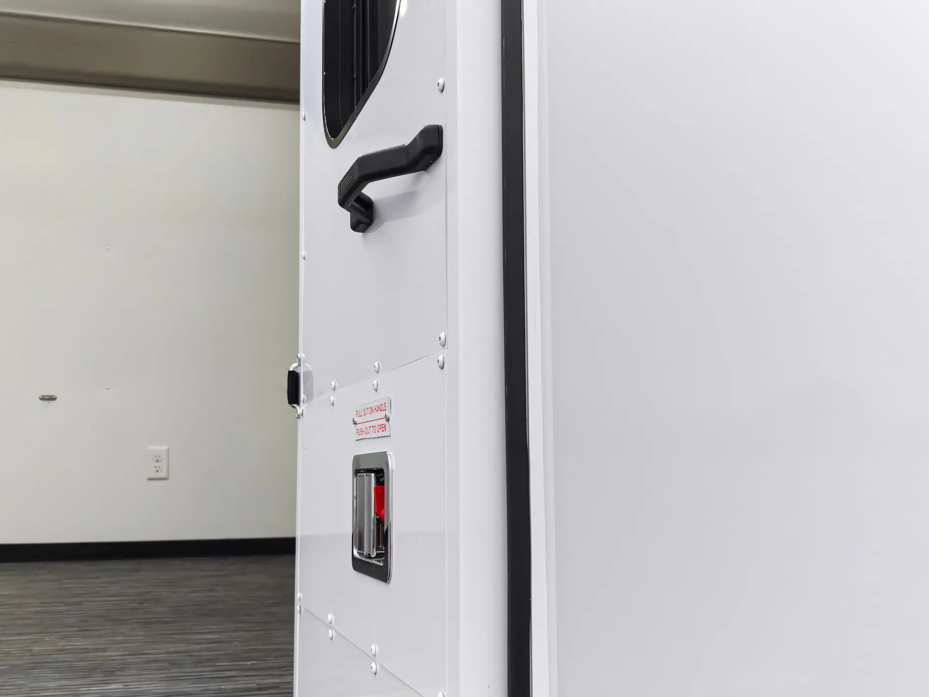 Door of a 30 FT Three Room Mobile Medication Unit, Group F