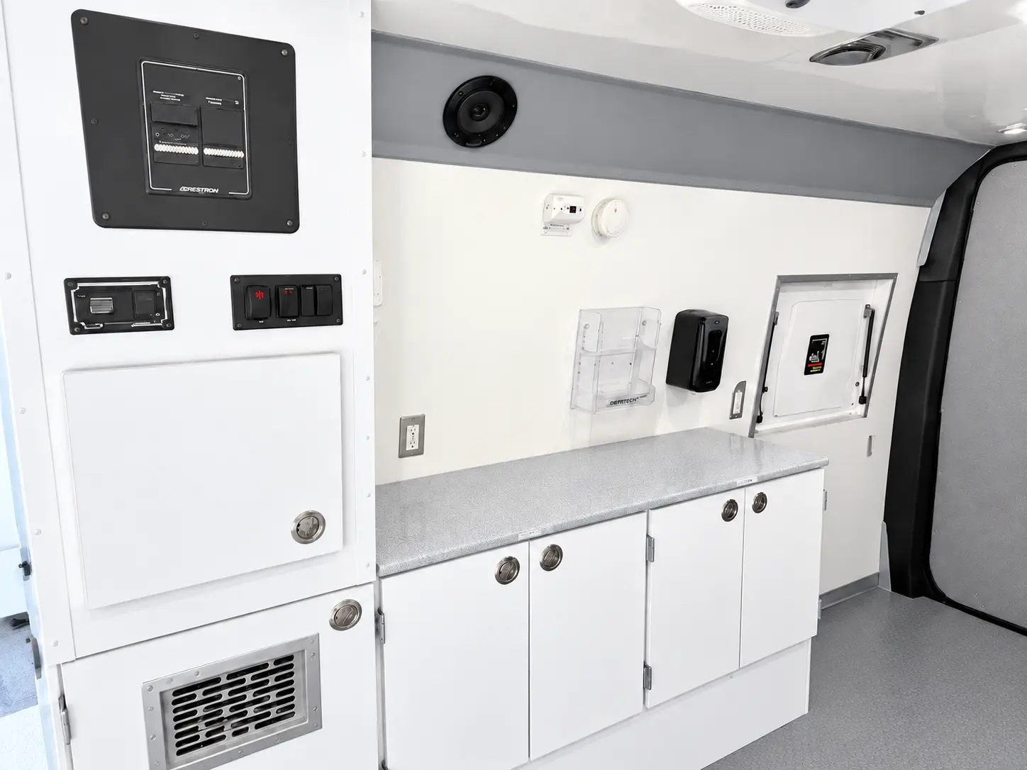 Interior of a used 2020 Mercedes-Benz Sprinter Mobile Clinic & Testing Lab (Customizable Build) for sale